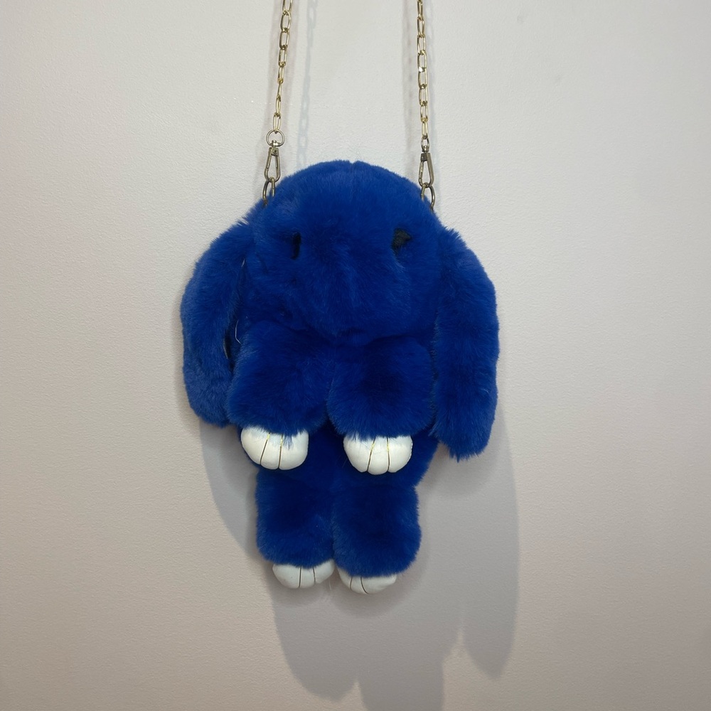 Blue Plush Bunny Bag